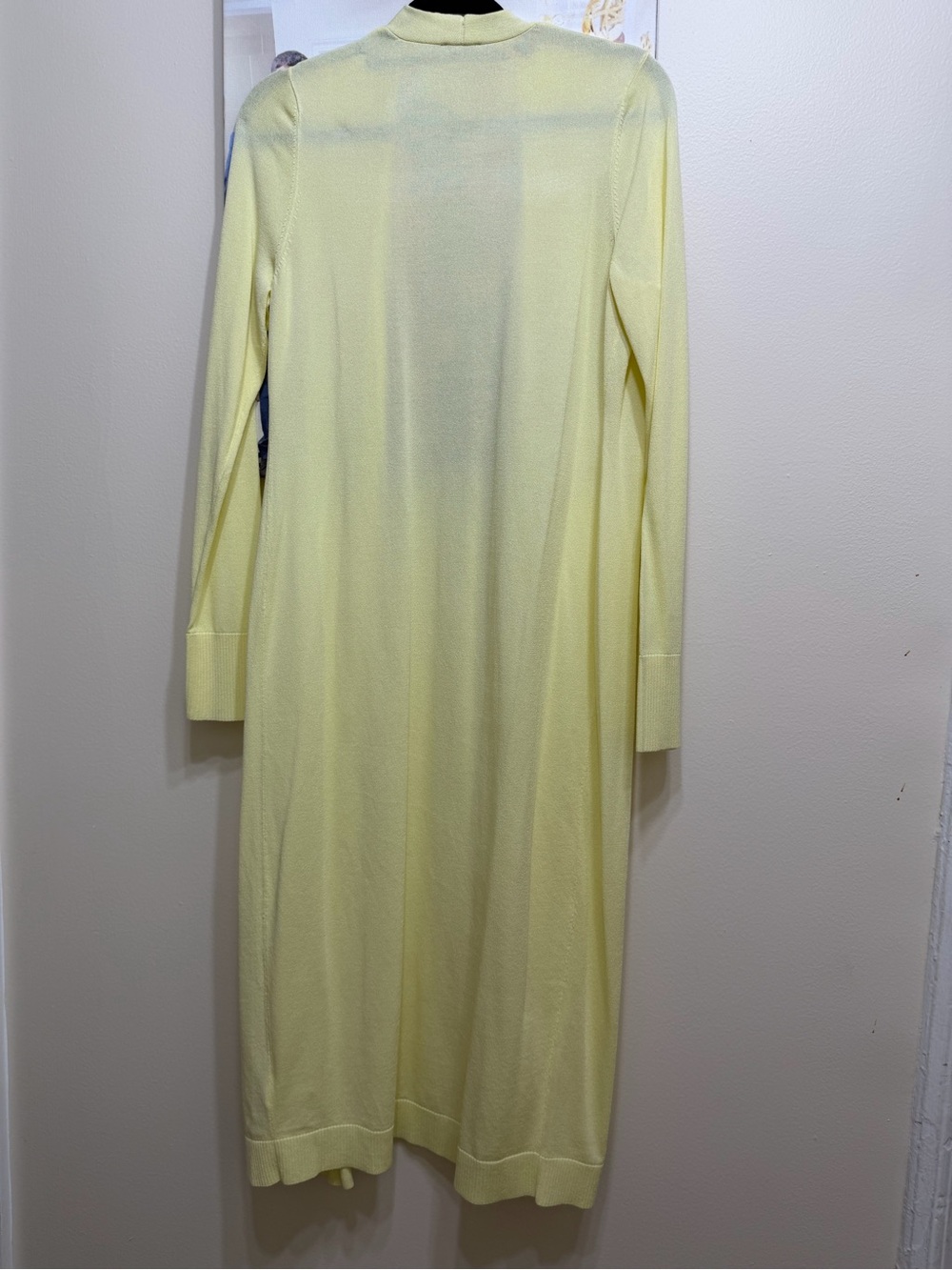 Express Light Yellow Long Open-Front Knit Robe - Picture 6 of 6